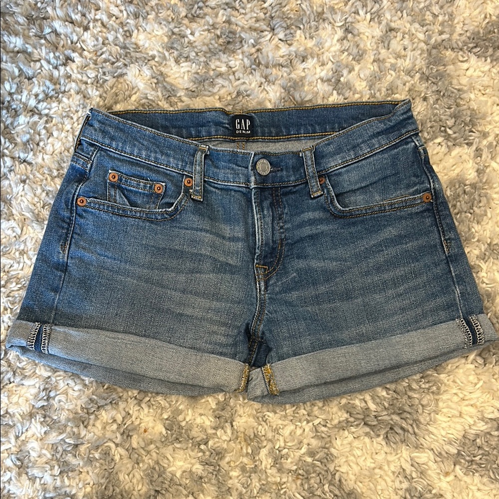GAP Blue Jean Shorts with Cuffed Hem